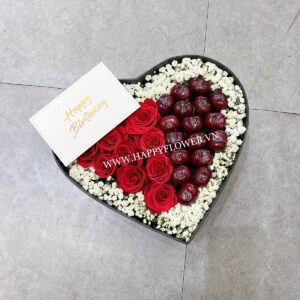 HỘP TRÁI TIM HỒNG ĐỎ MIX CHERRY – SIZE L