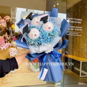 BÓ GÒN TỐT NGHIỆP 3 VIÊN MIX BABY XANH (giấy xanh navy)