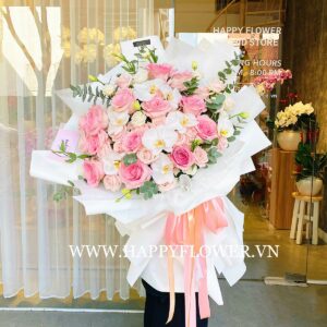 PASTEL COLOR MIX WHITE ORCHID SUPER SIZE (giấy trắng)