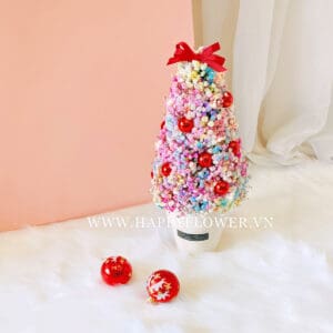 CHẬU BABY RAINBOW XMAS TREE MIX TRÁI CHÂU ĐỎ – SMALL SIZE